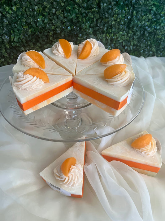 Orange cream cake slice soap