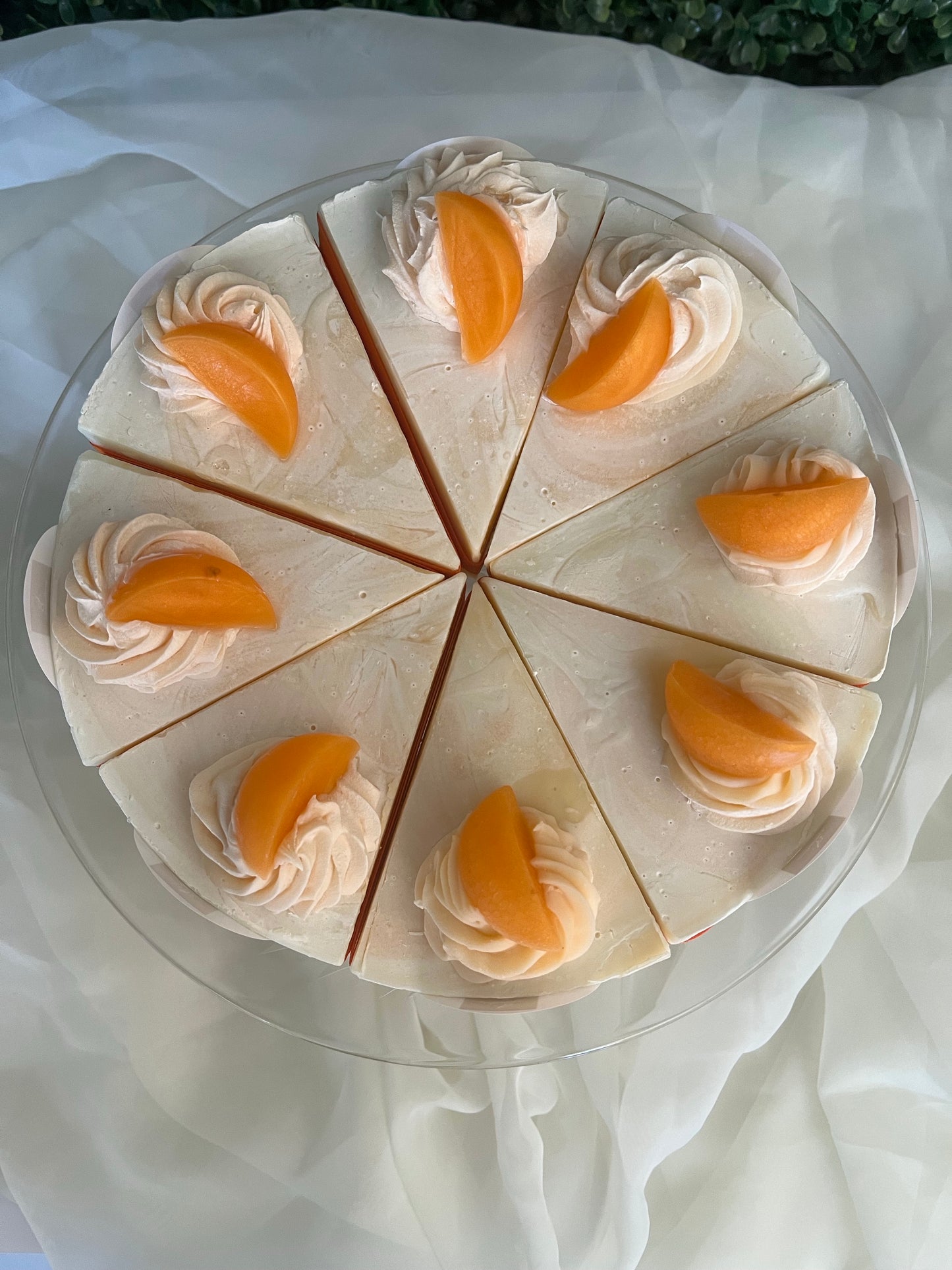 Orange cream cake slice soap